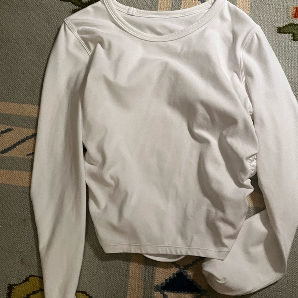 Lululemon “All it takes long” sleeve shirt white size 4